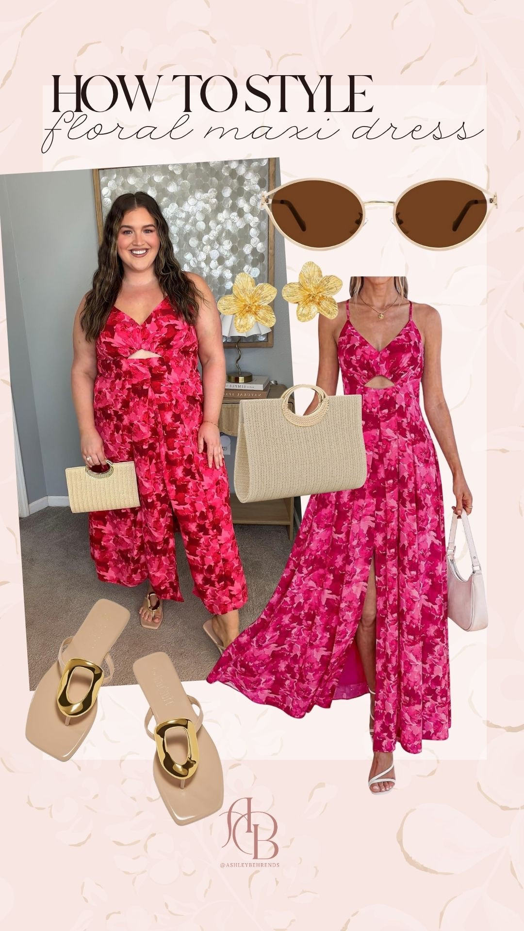How stunning is this bright pink floral 🌺🌺  dress from Amazon?! This look would be gorgeous for a date night, a beach vaca or any time you need something to make you feel like a floral goddess?! I love the pops of gold that accessorize this plus size approved summer outfit. 
Floral dress, cut out floral dress, flower earrings, summer clutch

#LTKPlusSize #LTKSeasonal #LTKWedding