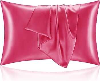 BEDELITE Satin Silk Pillowcase for Hair and Skin, Hot Pink Pillow Cases Standard Size Set of 2 Pa... | Amazon (US)