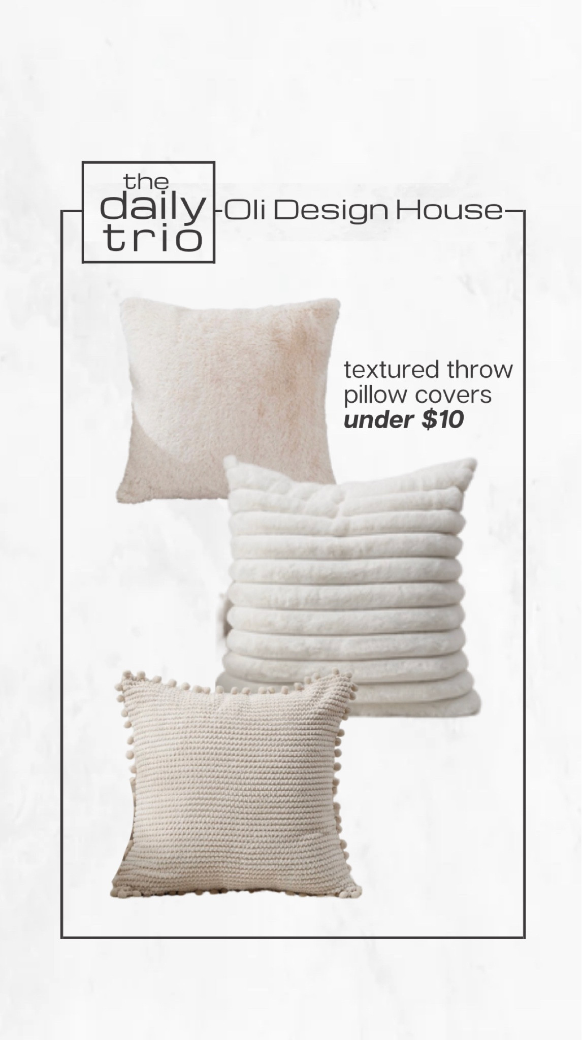 Textured throw pillow covers under $10 each

18x18 cozy throw pillow cover, 20x20 textured throw pillow cover, affordable home decor, budget home decor, tufted throw pillow, modern organic home

#LTKFind #LTKhome #LTKunder50
