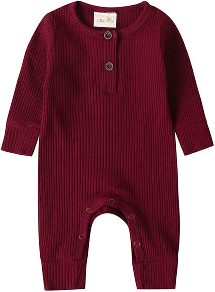 Maroon Ribbed Romper | Amazon (US)