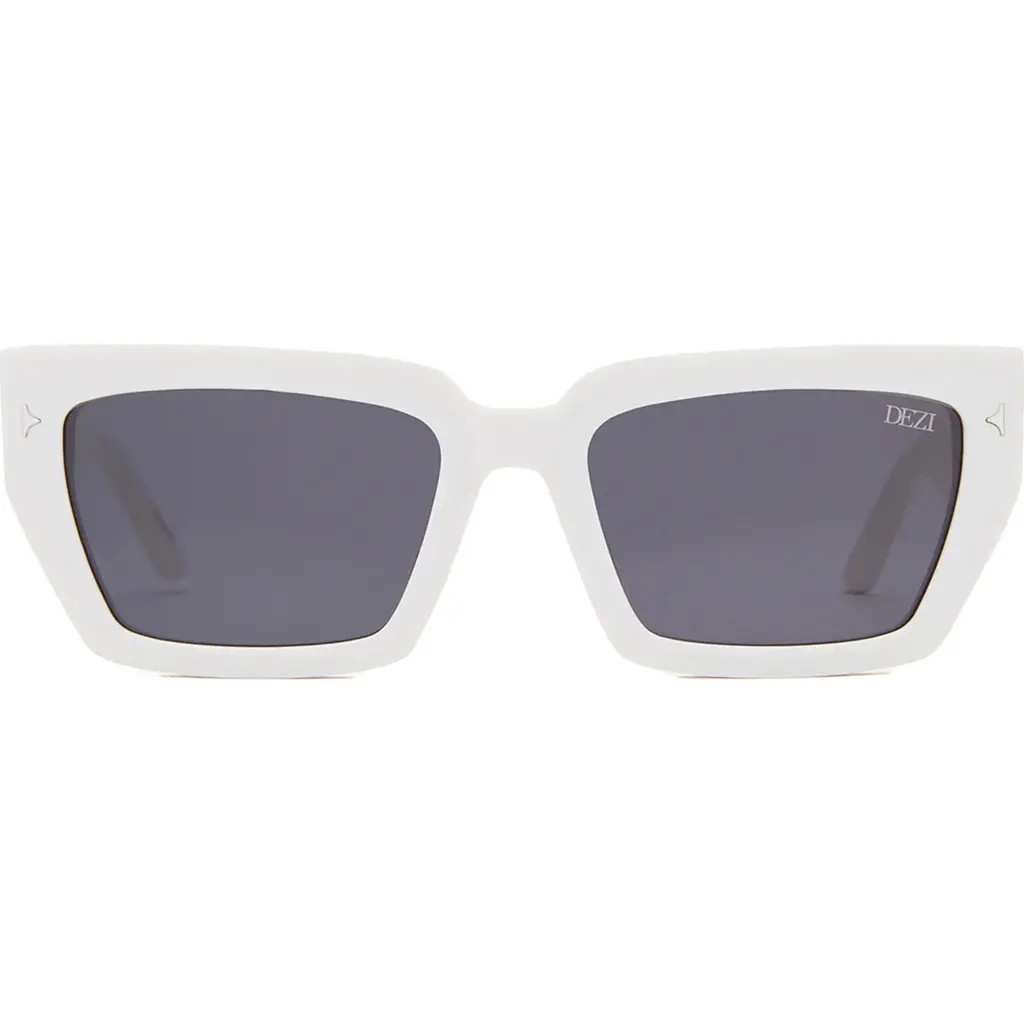 DEZI Switch 55mm Square Sunglasses in White /Dark Smoke at Nordstrom | Nordstrom