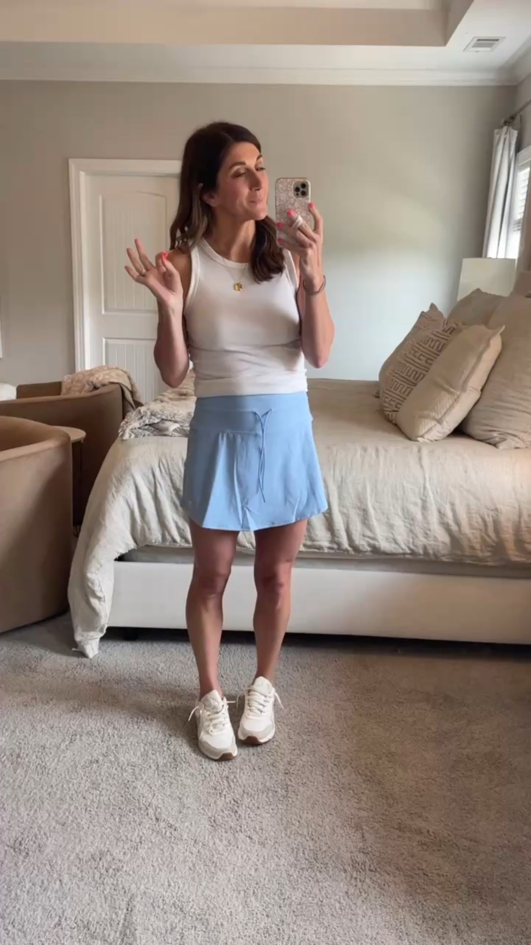 Tank: A new day from Target. Size medium tts

skort: tts-small. Vuori Daily skirt / skort with pockets for phone and tennis or pickle ball!

Shoes: Nike size 8.5

Click below to shop 

Active | athleisure | athlete | fitness | fit | daily | mom | outfit | tank | shoes | sneakers | tennis shoes | necklace | tiny tags | monogram | engraved | jewelry 


#LTKFindsUnder100 #LTKStyleTip #LTKActive