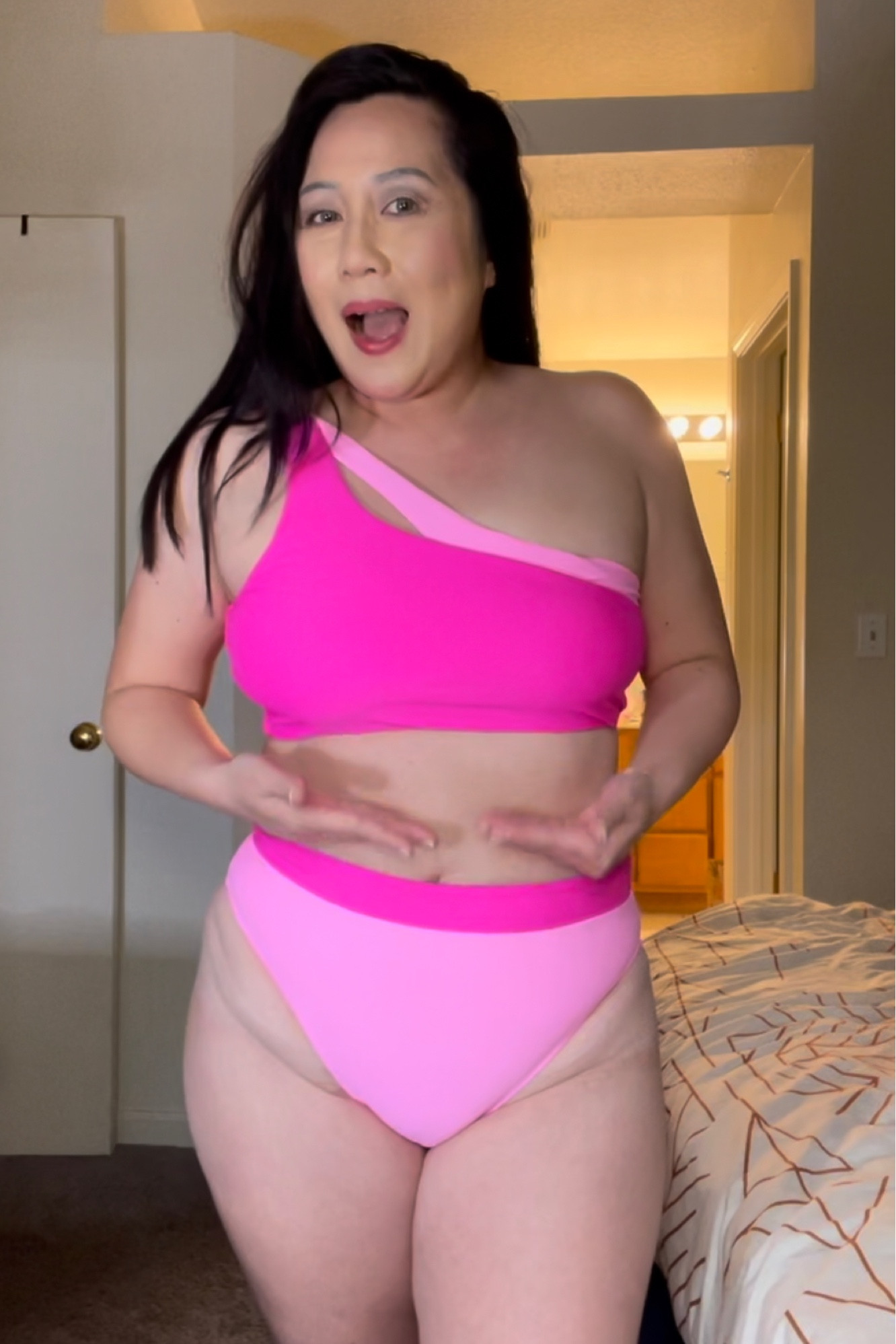 I absolutely love the one shoulder and the vibrant color on this.

#LTKSeasonal #LTKcurves #LTKswim