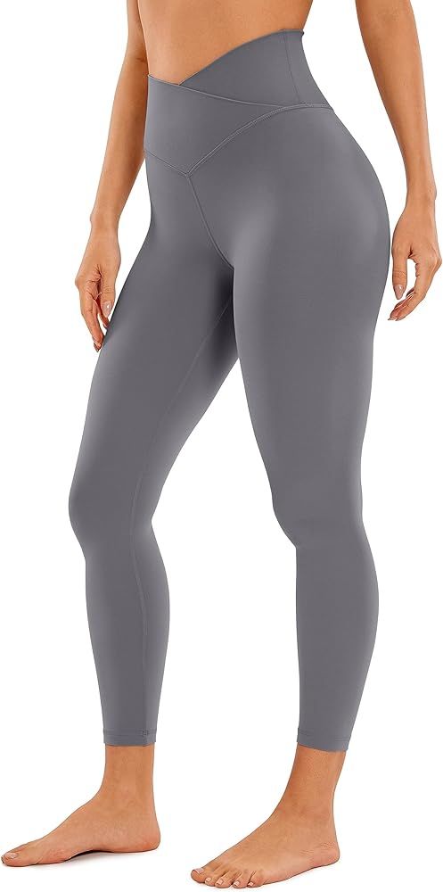 CRZ YOGA Womens Butterluxe Cross Waist Workout Leggings 25" / 28" - V Crossover High Waisted Gym ... | Amazon (US)