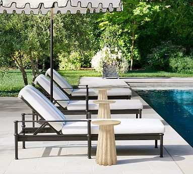 Ellis Metal Outdoor Single Chaise | Pottery Barn (US)