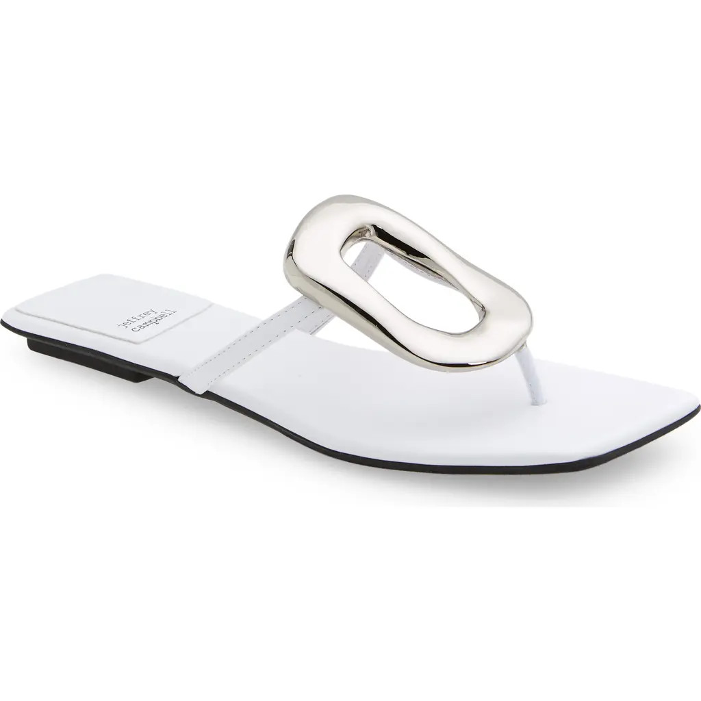 Jeffrey Campbell Linques Flip Flop in White Silver at Nordstrom Rack, Size 6 | Nordstrom Rack