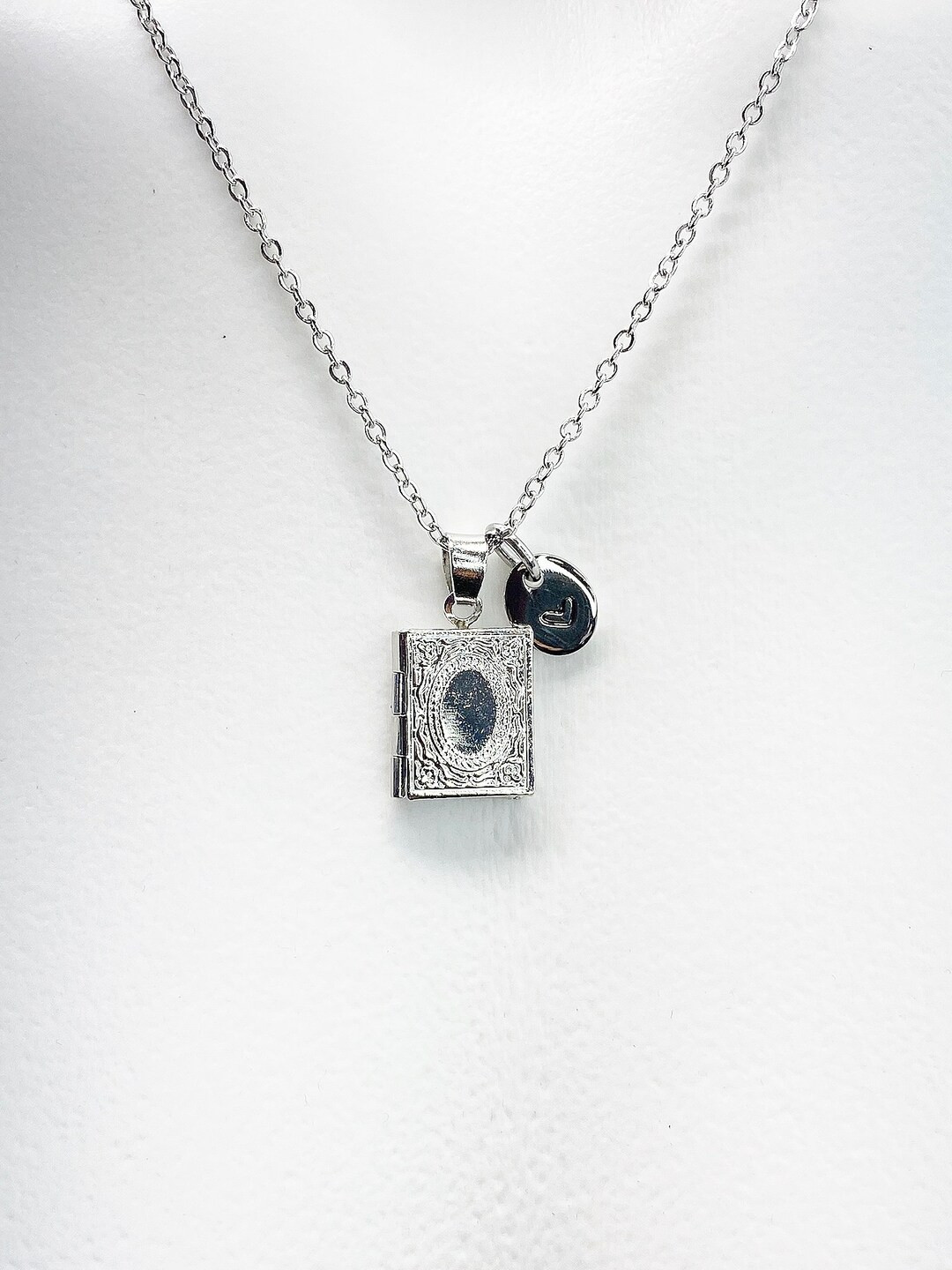 Silver Book Locket Necklace, Tiny Book Locket Gifts, Bookworm Gift, Valentine Gift, Birthday Gift... | Etsy (US)