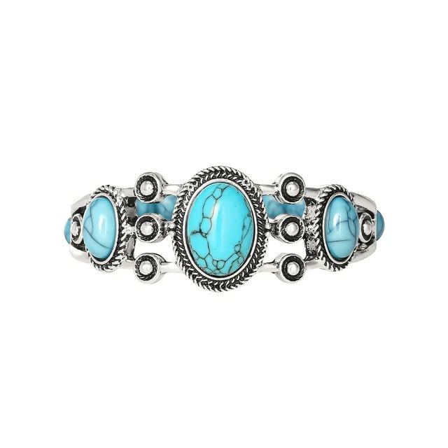 Jessica Simpson Faux Turquoise Stone Stretch Bracelet | Walmart (US)