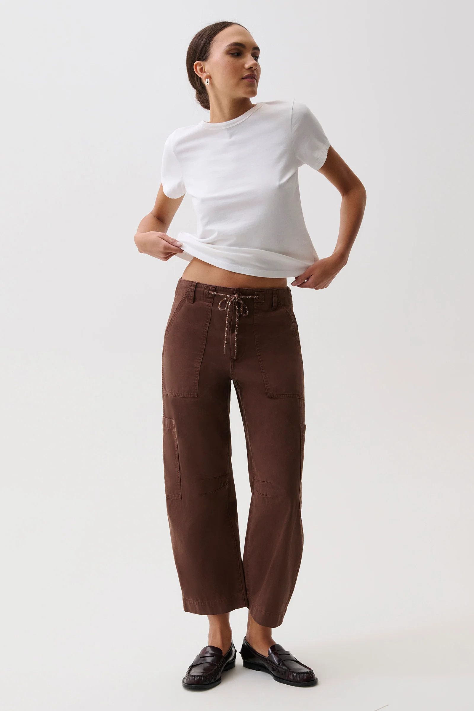 PETITE Sabrina Curved Utility Pant - Lindt | Pistola Denim