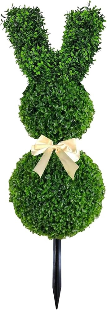 Bunny Topiary Outdoor,Artificial Rabbit Shaped Topiary Trees with Ground Spike,Bunny-Shaped Topia... | Amazon (US)