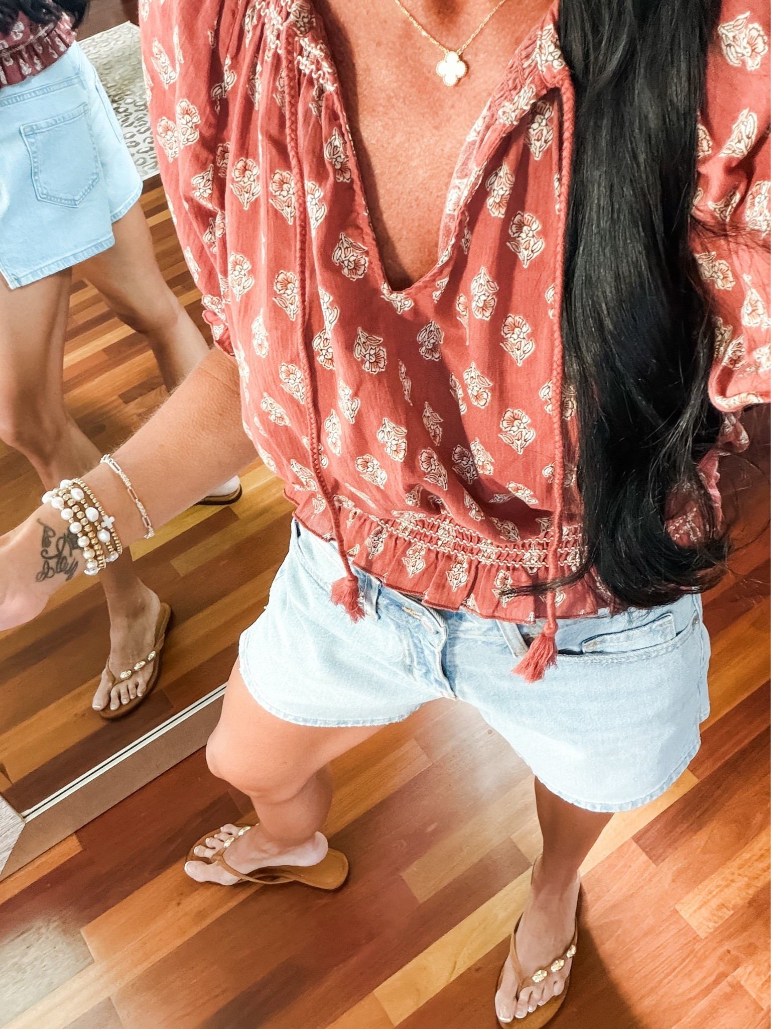 I’ve this boho top and affordable denim shorts! Wearing an XS top and 4 shorts
@Target

#LTKootd #LTKSeasonal #LTKSaleAlert