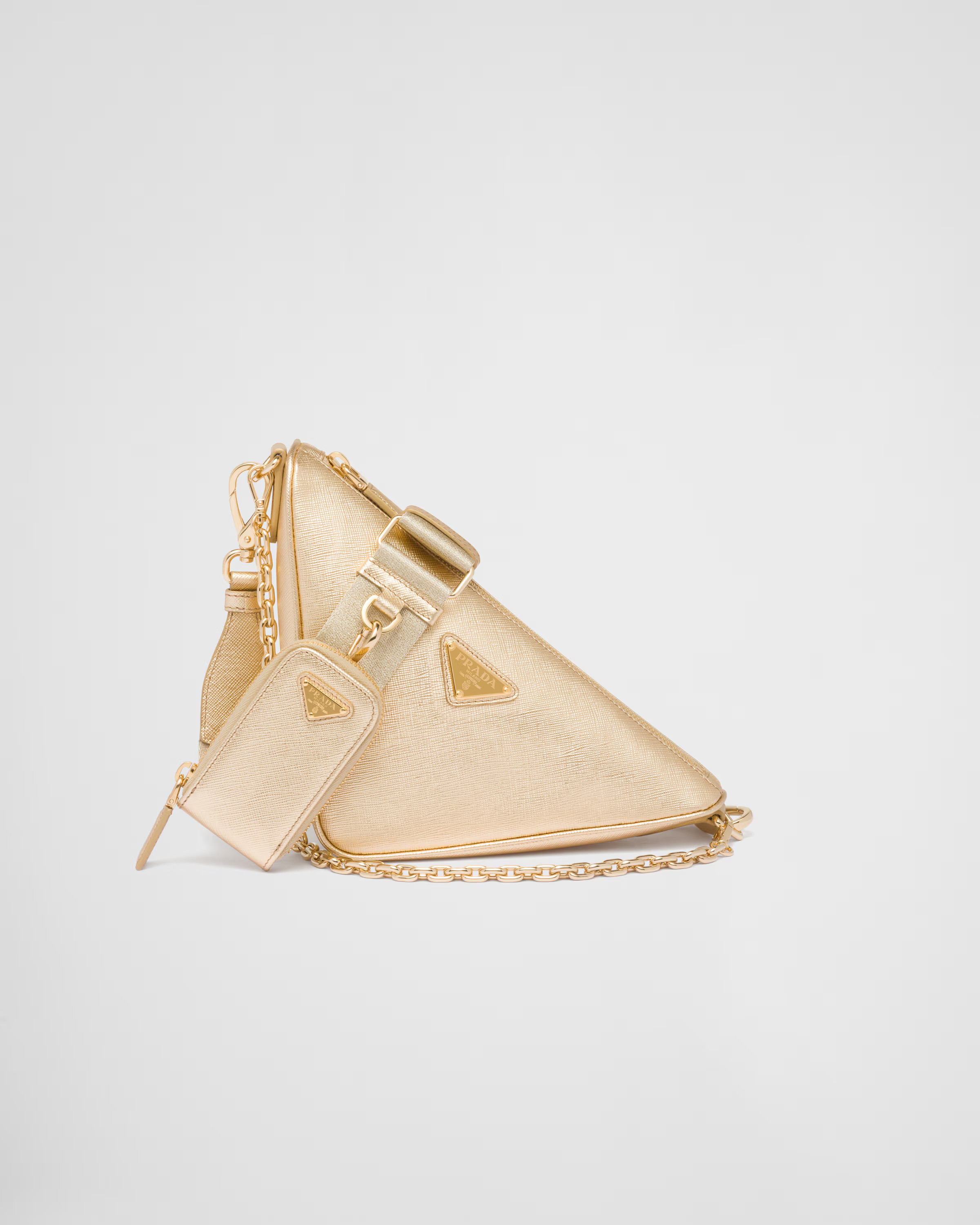 Prada Triangle Saffiano leather shoulder bag | Prada Spa US