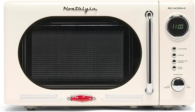 Nostalgia Retro Compact Countertop Microwave Oven - 0.7 Cu. Ft. - 700-Watts with LED Digital Disp... | Amazon (US)