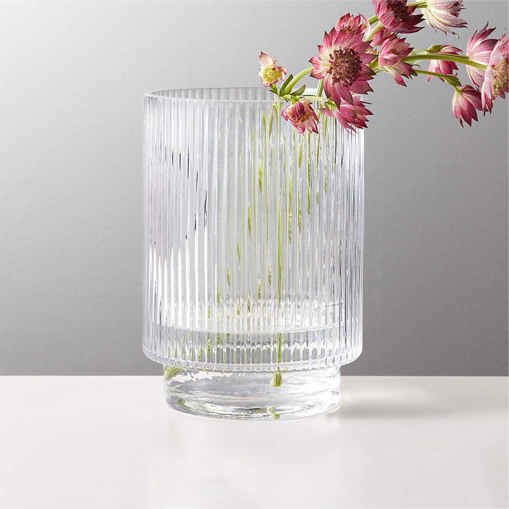 Dina Fluted Glass Vase + Reviews | CB2 | CB2