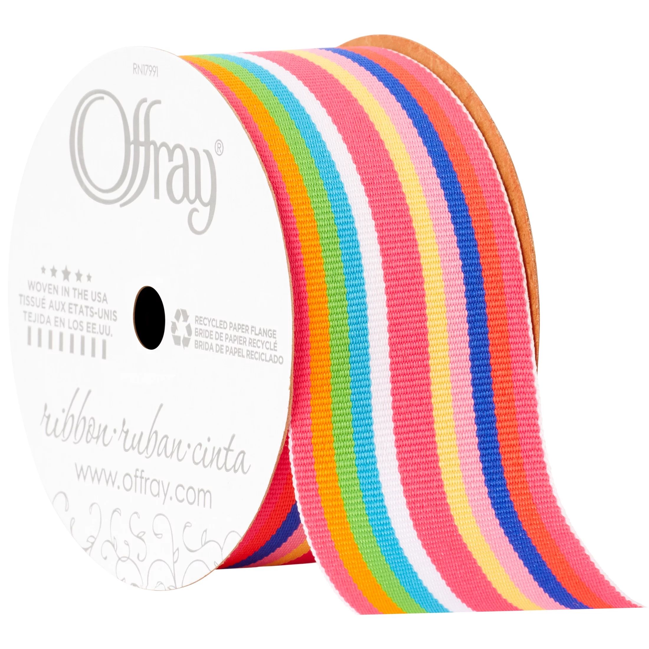 Offray Ribbon, Multi 1 1/2 inch Stripe Grosgrain Ribbon for Sewing, Crafts, and Gifting, 9 feet, ... | Walmart (US)