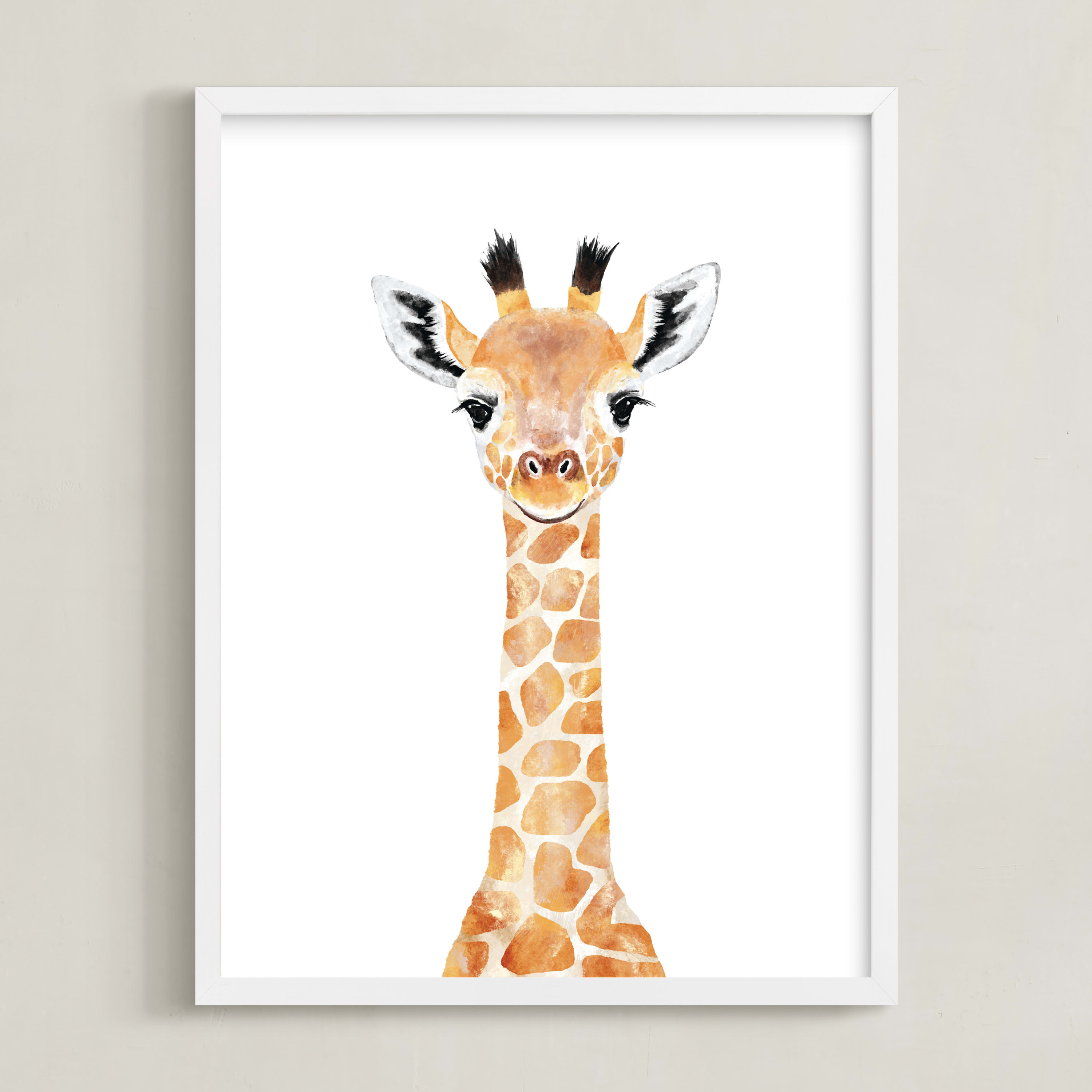 "Baby Giraffe 2" - Kids Open Edition Non-custom Art Print by Cass Loh. | Minted