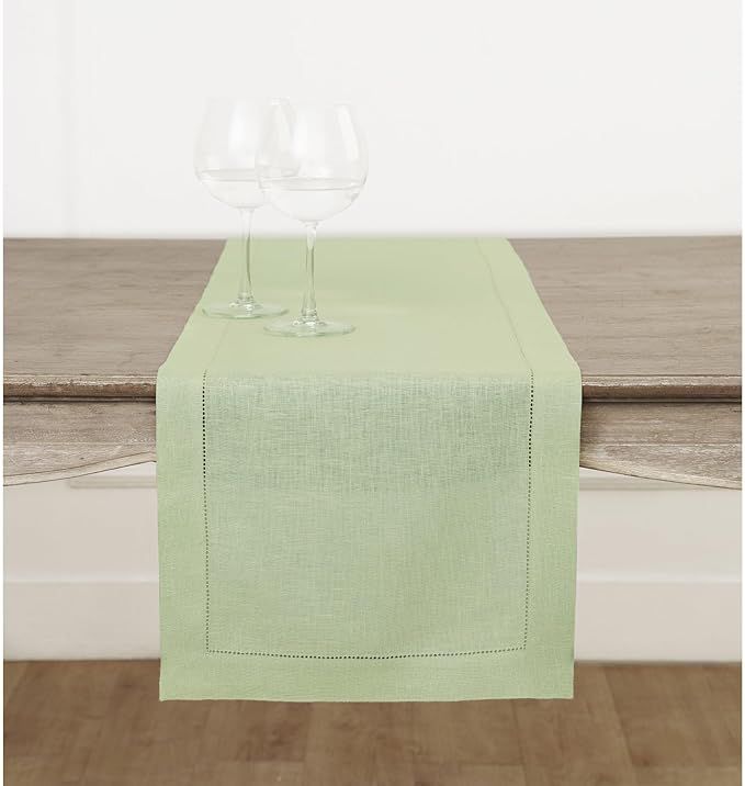 Solino Home Sage Green Linen Table Runner 72 inches Long – 100% Pure Linen 14 x 72 Inch Classic... | Amazon (US)