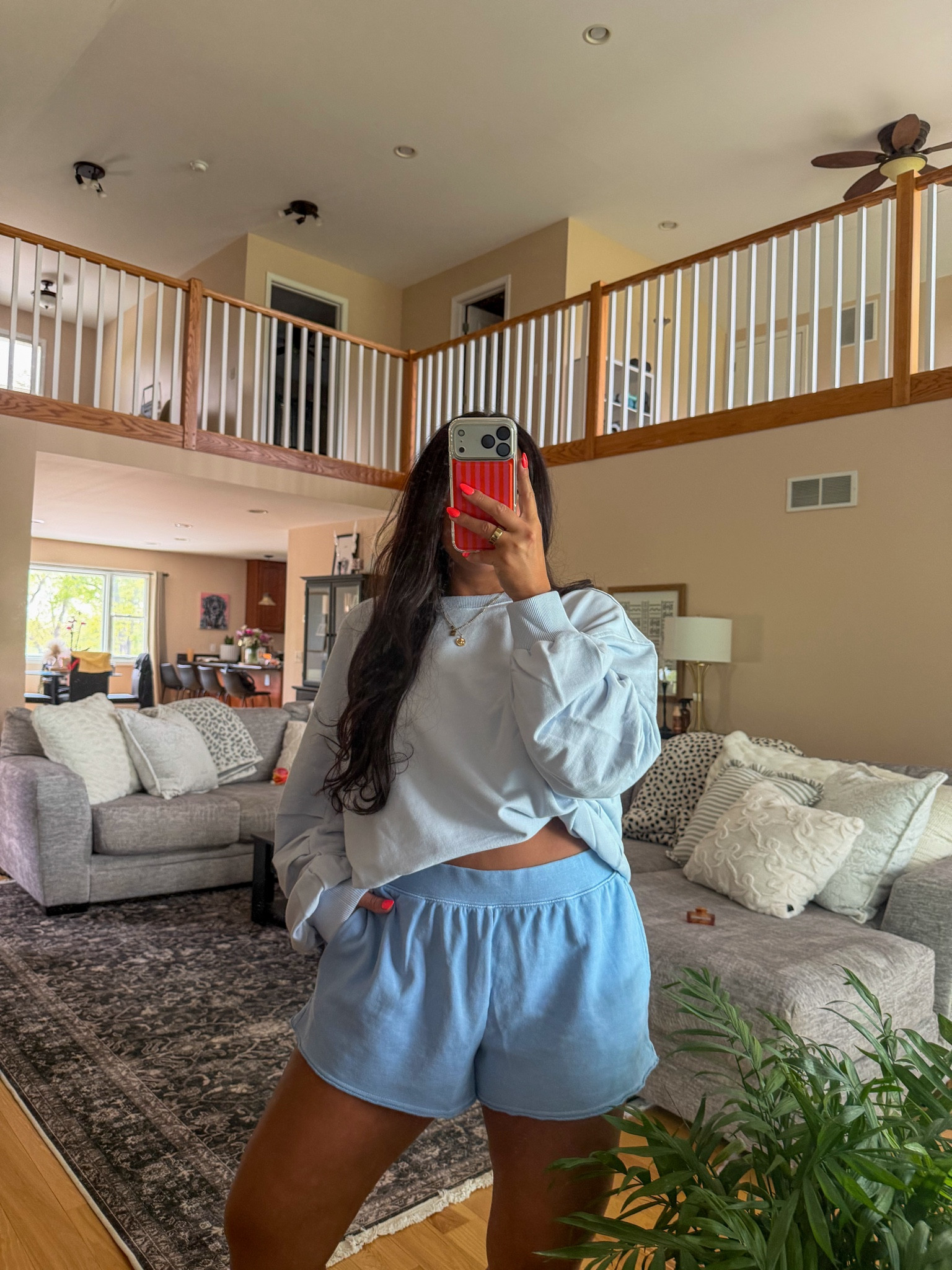 I’m wearing a size large in the shorts (roomy fit) & a size medium in the crewneck (I’d suggest sizing down!) @Aerie 

#aerie

#LTKSeasonal #LTKSaleAlert #LTKMidsize
