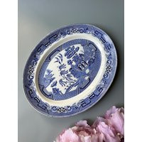 Antique 1940S W.r. Midwinter Serving Plate/Platter Willow Pattern Vintage Blue & White Transferware Home Decor Display Chinoiserie | Etsy (US)