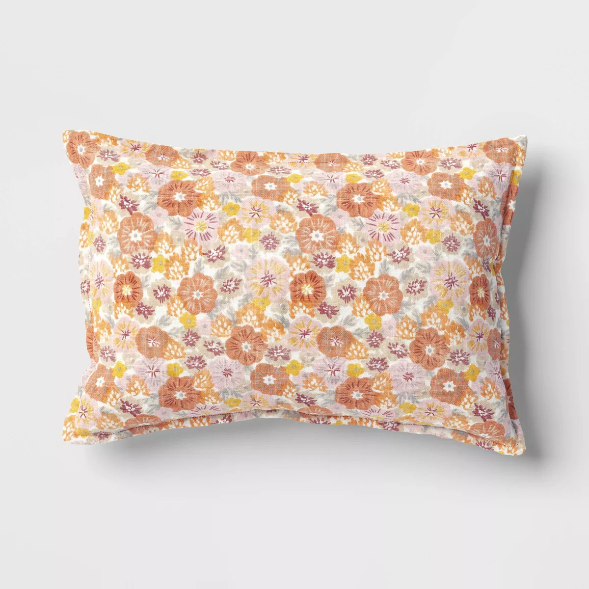 Printed Cotton with Embroidery Lumbar Throw Pillow - Room Essentials™ | Target