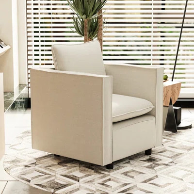 Modern Beige Living Room Chair, Combines Function And Style Chair With Moderate Size, Foam Filler, Provides Sufficient Comfort | Wayfair North America