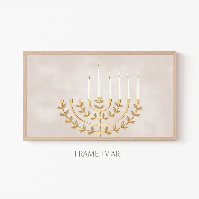 All 8 Included Hanukkah Menorah Samsung Frame TV Art Holiday Decor Fun Holiday Hanukkah Nights TV... | Etsy (US)