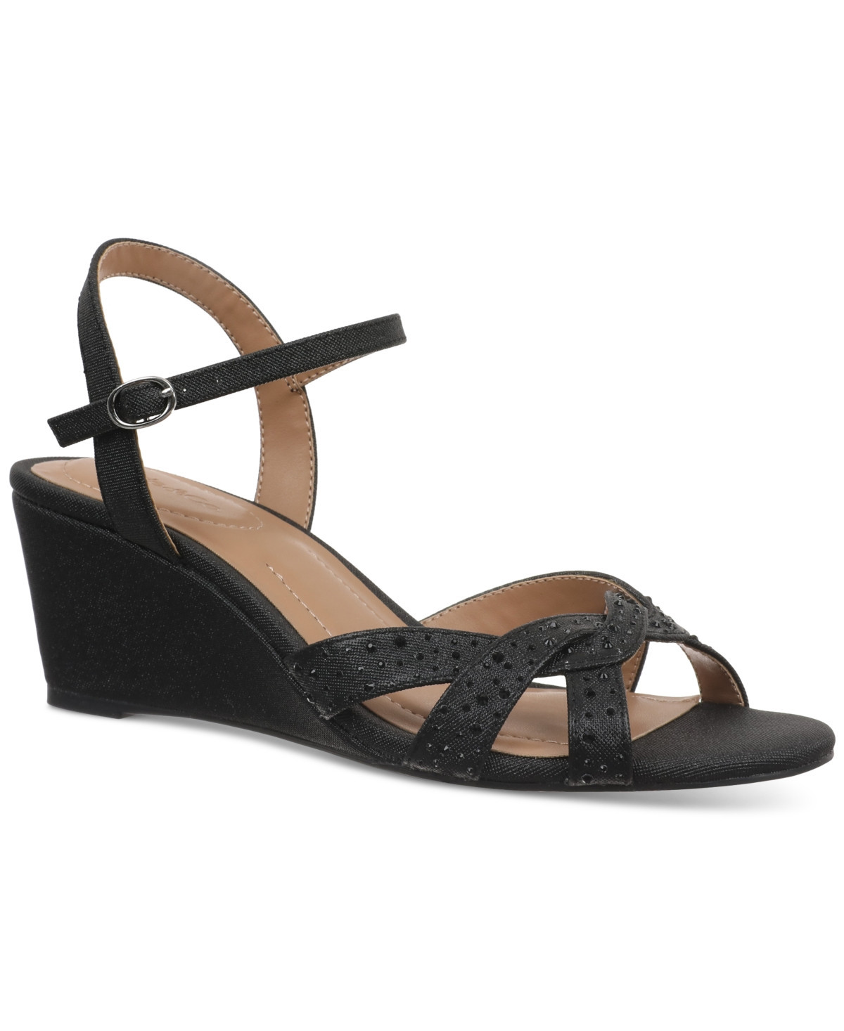 Style & Co Women's Greyy Wedge Sandals, Exclusively at Macy's - Black Sparkle | Macy's
