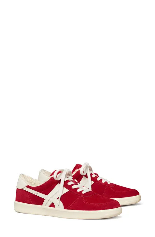 Tory Burch Hank Court Sneaker in Scarletto /New Ivory at Nordstrom, Size 5.5 | Nordstrom