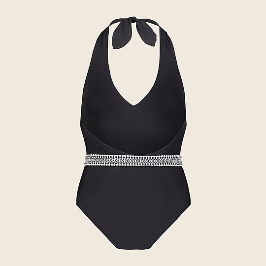 lemlem Sofia deep-V belted one-piece swimsuit | J. Crew US