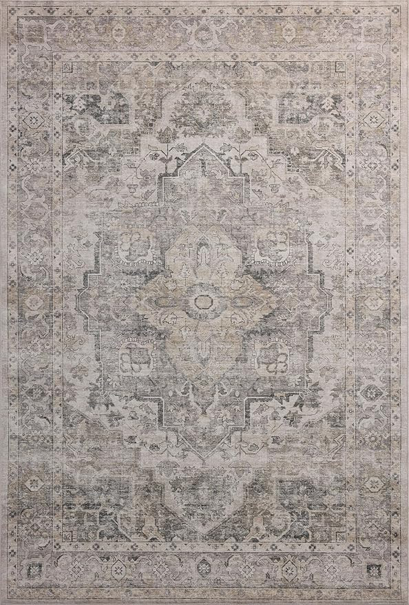 Loloi Amber Lewis Josie Collection JOS-03 Silver/Natural 7'-6" x 9'-6" Area Rug | Amazon (US)