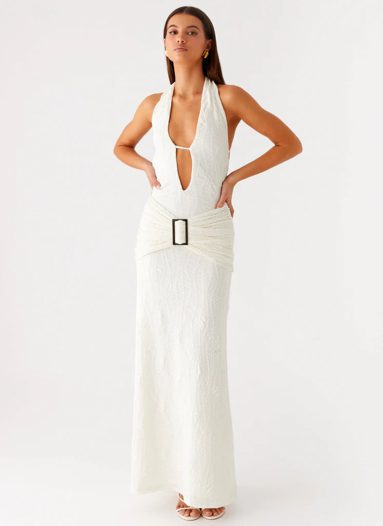 Smoke Ivy Maxi Dress - White | Peppermayo (Global)
