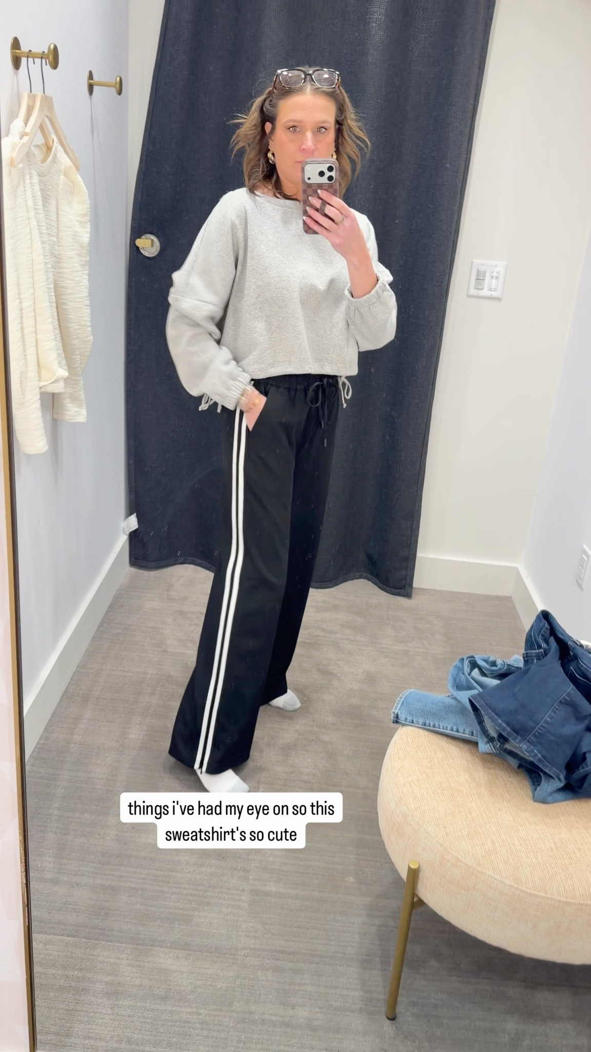 Some of the things that caught my eye at Evereve today! I’m in an XS in the track pants, they run big. Everything else is true to size. The jeans have a 33” inseam so they’re perfect for my long legged ladies!

#LTKOver40 #LTKTall #LTKootd