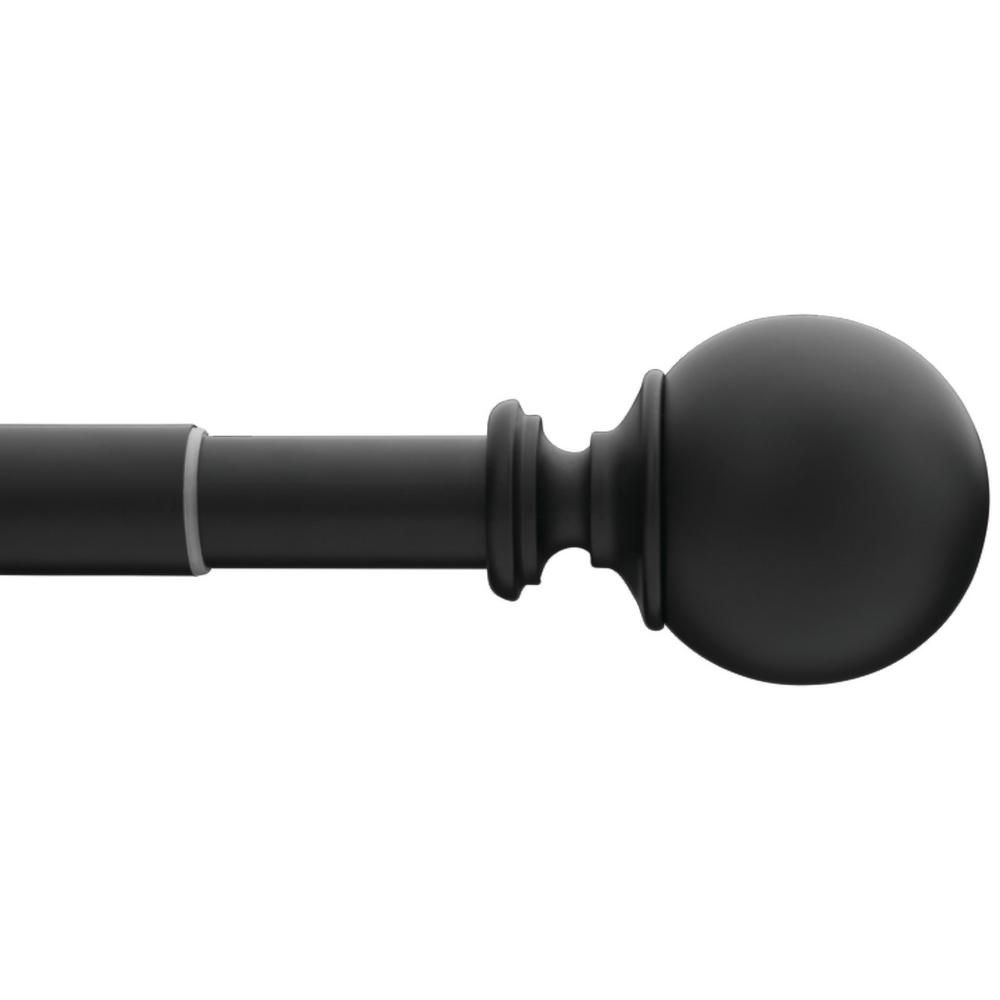 Home Decorators Collection 36 in. - 72 in. Telescoping 1 in. Ball Finial Single Curtain Rod Kit i... | The Home Depot