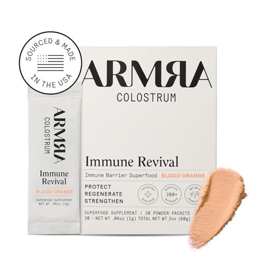 ARMRA Colostrum™ Powder | Blood Orange | Gut Health & Bloating | Skin & Hair | Immunity | Keto, Gluten & Fat-Free | 30 Servings | Amazon (US)