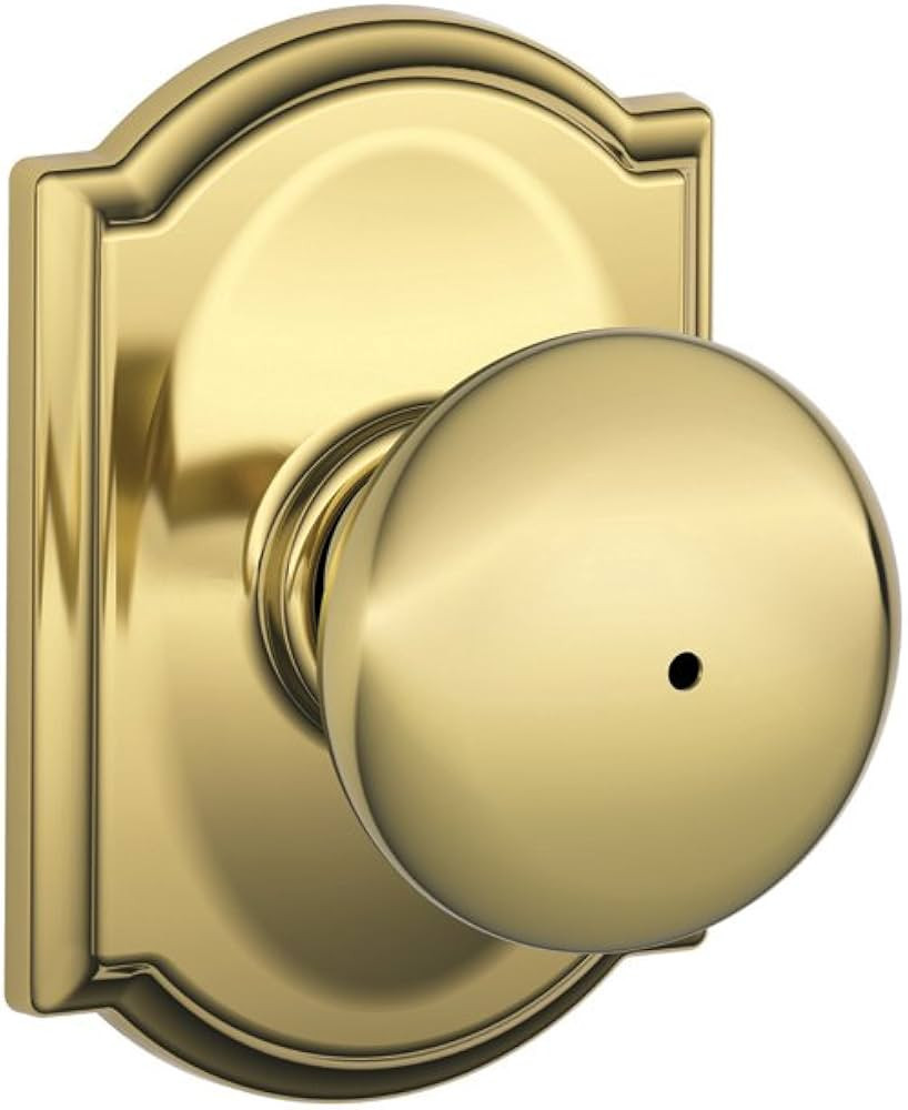 SCHLAGE F40 PLY 605 CAM Camelot Collection Plymouth Privacy Knob, Bright Brass | Amazon (US)