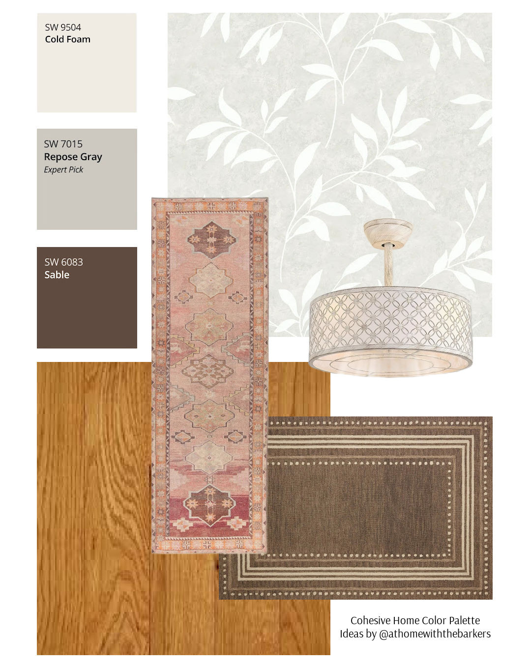 Brown, gray and off white color palette with golden oak floors 

 #LTKHome