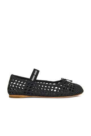 Miu Miu Ballet Flat in Black | FWRD 