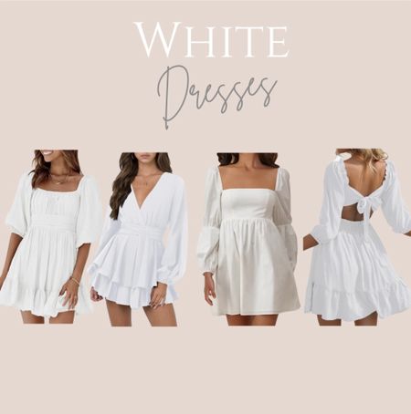 White mini dresses. Perfect fro graduations or bridal party. #whitedresses #graduation #summer #womensfashion #events 

#LTKstyletip #LTKSeasonal #LTKunder100