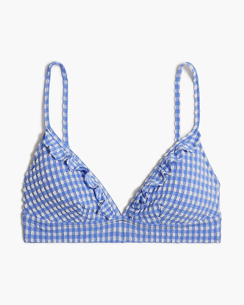 Seersucker french bikini top with ruffles | J.Crew Factory