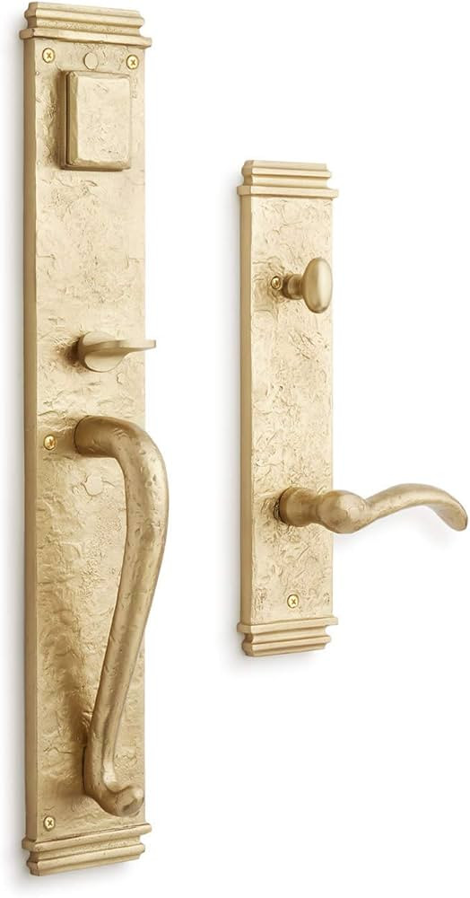 441366 Griggs Left Handed Solid Brass Full Plate Keyed Entry Single Cylinder Door Handleset with ... | Amazon (US)