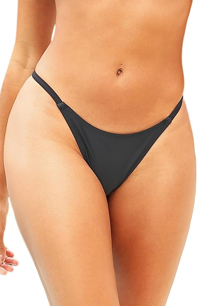 Zmart Women Thong Bikini Bottoms G String Sexy Low Waist Swimsuit Bottom Brazilian Cheeky Bathing... | Amazon (US)