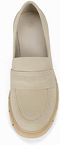 Womens Platform Loafers Chunky Heel Penny Loafer Lug Sole Slip On Round Toe Comfort Dress Work Sh... | Amazon (US)