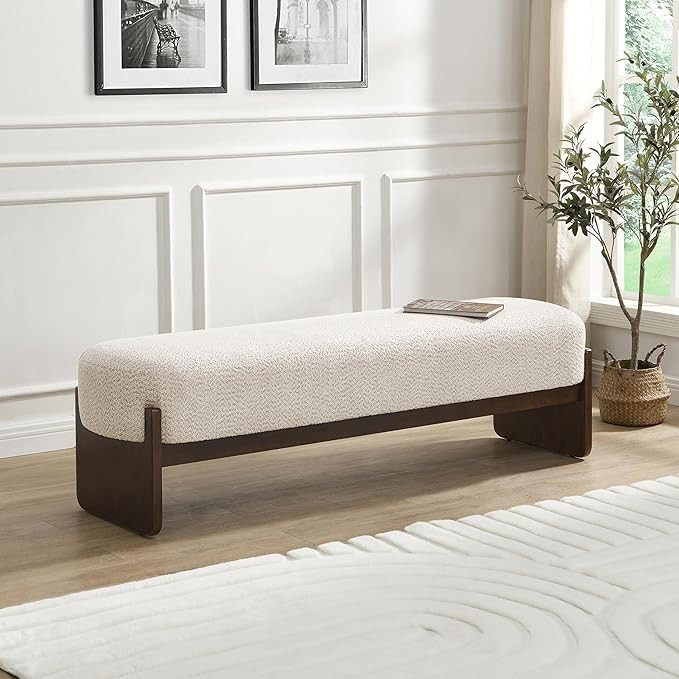 Christopher Knight Home Arden Minimalist Style Rectangular Loop Yarn Fabric Ottoman Bench, Rubber... | Amazon (US)