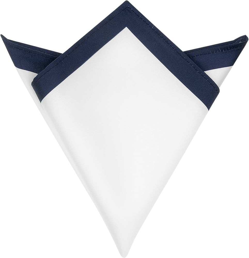 Men's Contrast Color Lightweight White Pocket Squares for Formal Wedding | Amazon (US)