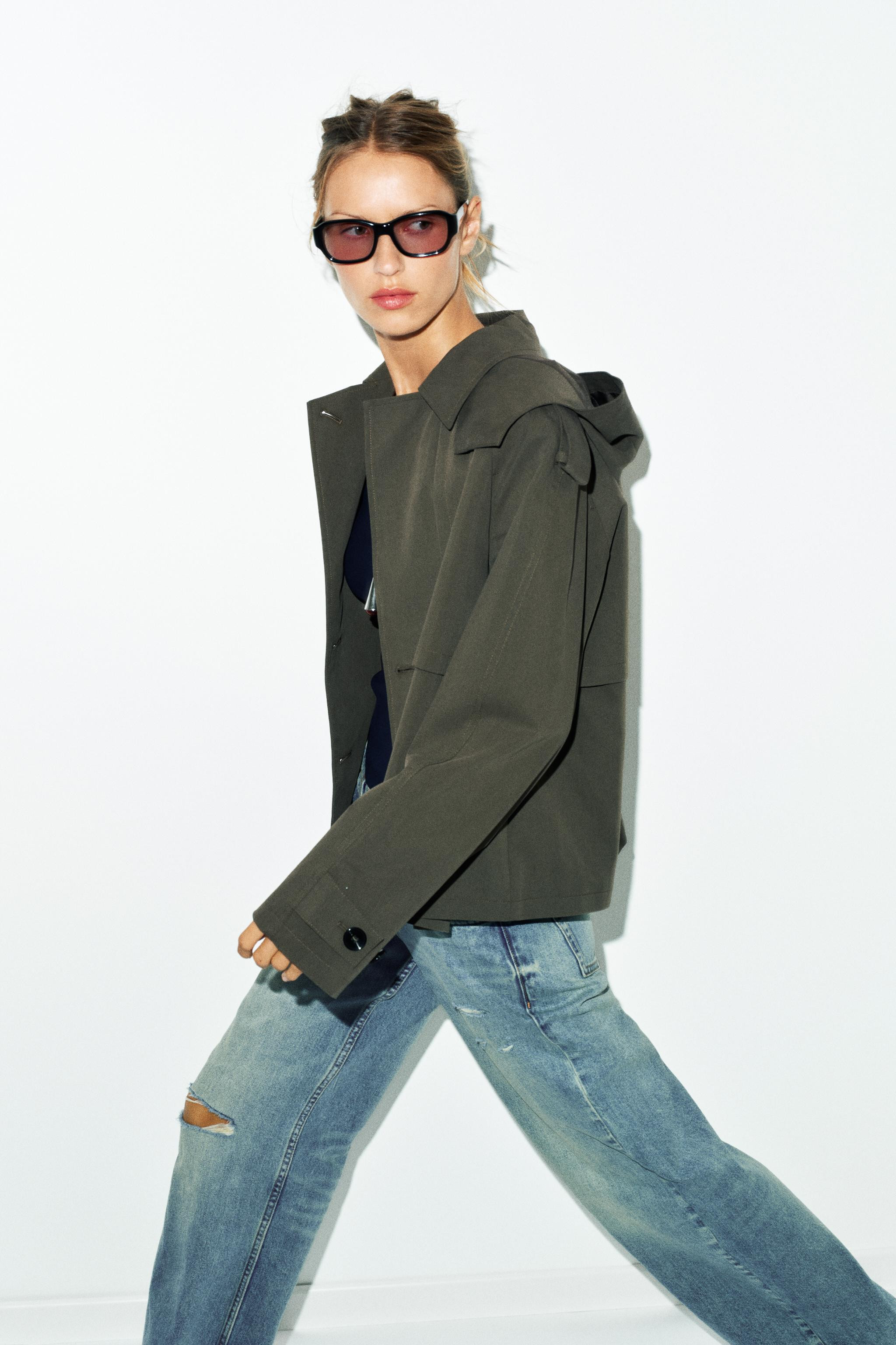 SHORT HOODED TRENCH COAT | Zara FR