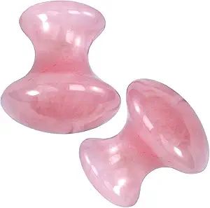 Gua Sha Facial Tools, Rosy Finch Jade Roller Guasha Massage Rose Quartz Mushroom Shape Stones Fac... | Amazon (US)