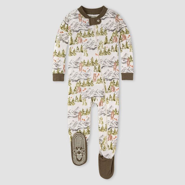 Burt's Bees Baby® Baby Boys' Bear Mountains Organic Cotton Footed Pajama | Target