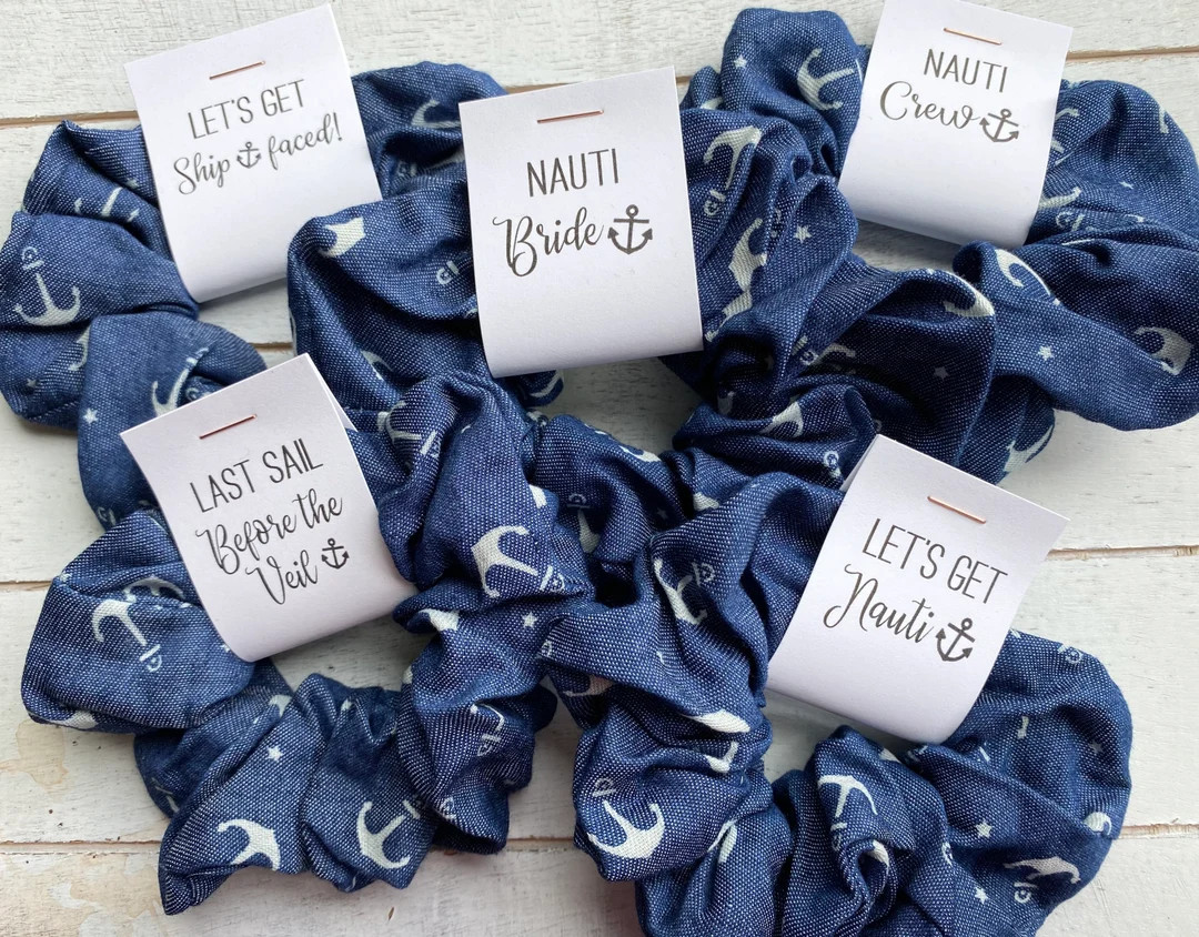 NAUTICAL Party Favours Anchor Scrunchies Lets Get Nauti - Etsy | Etsy (US)