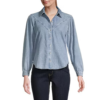a.n.a Womens Long Sleeve Regular Fit Button-Down Shirt | JCPenney