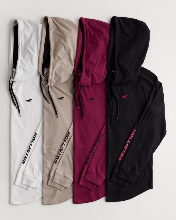Men's Long-Sleeve Hooded T-Shirt 4-Pack | Men's Up To 60% Off Select Styles | HollisterCo.com | Hollister (US)